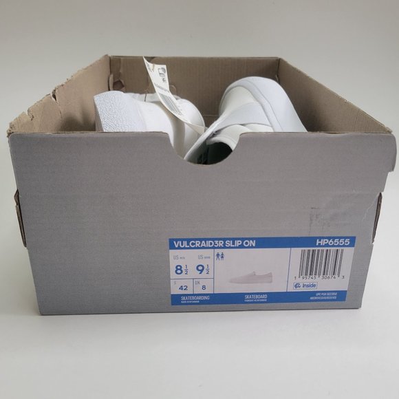 Adidas Vulcraid3r Slip-On White Skate Style Unisex Shoes Women's Sizes - Picture 9 of 9